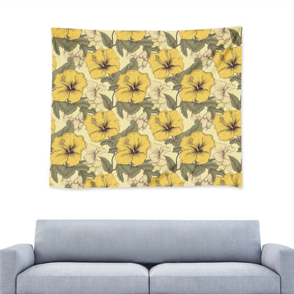 Yellow Hibiscus Wall Tapestry Universal