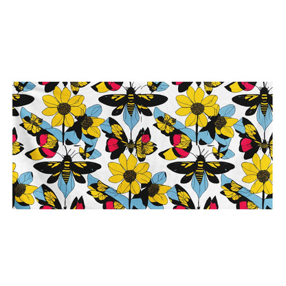 Bees and Sunflowers Bath Towel