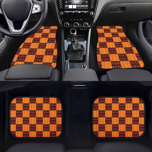 Black and Orange Tribal Design - Car Floor Mats