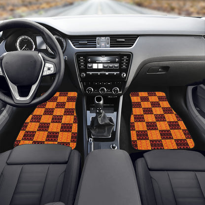 Black and Orange Tribal Design - Car Floor Mats