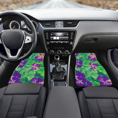 Blue Flag Iris on Green Car Floor Mats - Luxtrini, LLC