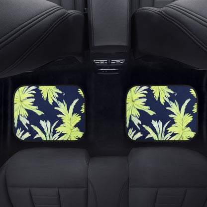 Palm Fronds - Lime Green and Black Car Floor Mats