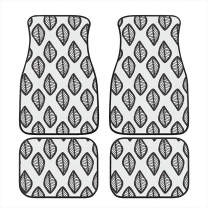 African | Ethnic | Mudcloth | #16 Black and White Car Floor Mats