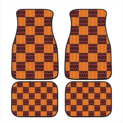 Black and Orange Tribal Design - Car Floor Mats