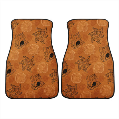 SeaShell Ocean in Orange Car Floor Mats