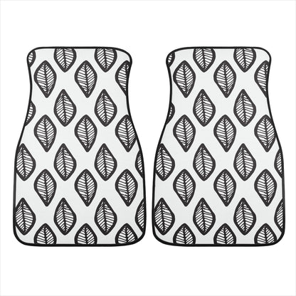 African | Ethnic | Mudcloth | #16 Black and White Car Floor Mats