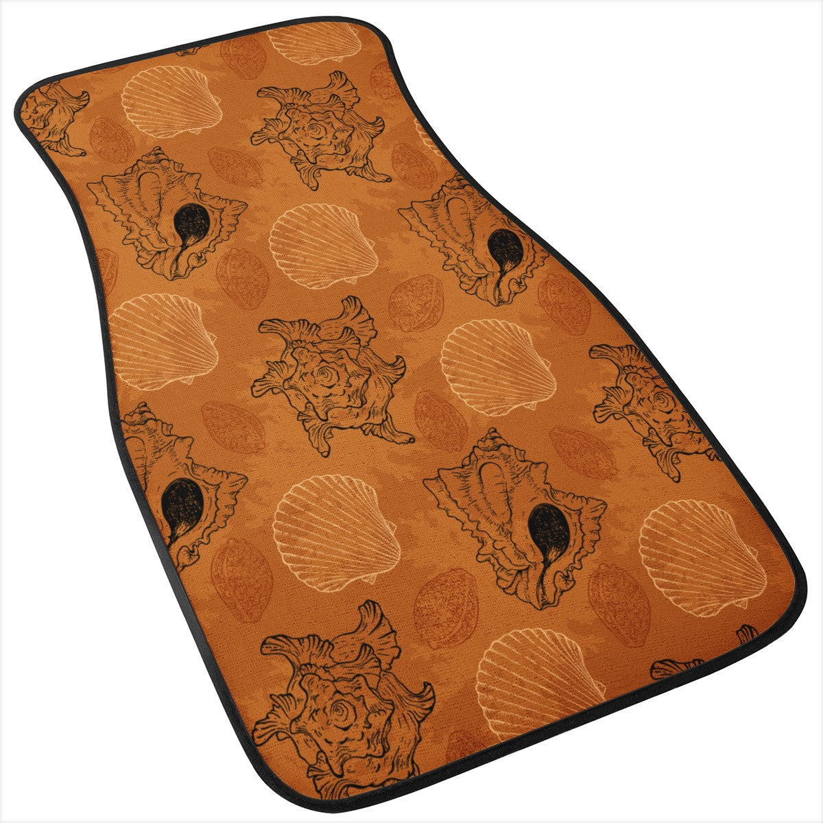 SeaShell Ocean in Orange Car Floor Mats