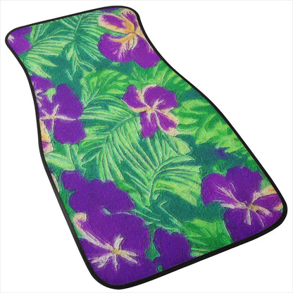 Blue Flag Iris on Green Car Floor Mats - Luxtrini, LLC