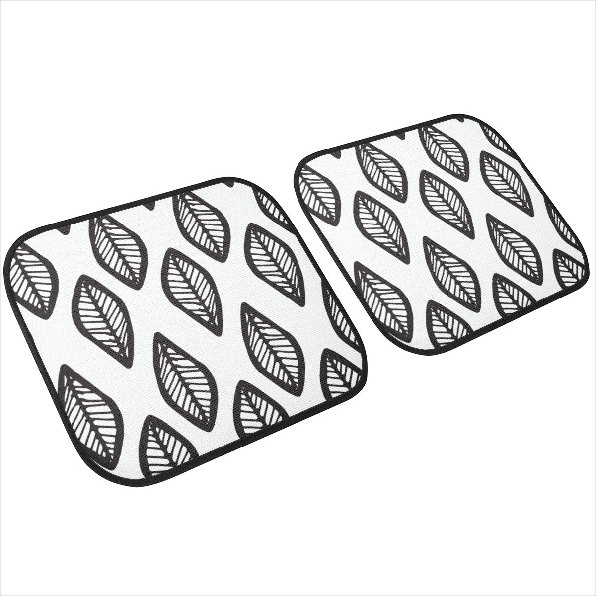 African | Ethnic | Mudcloth | #16 Black and White Car Floor Mats