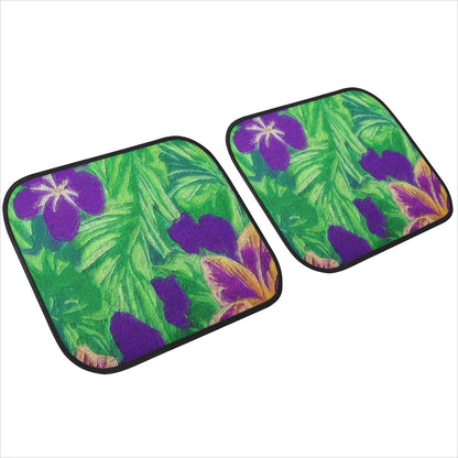 Blue Flag Iris on Green Car Floor Mats - Luxtrini, LLC