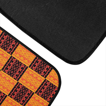 Black and Orange Tribal Design - Car Floor Mats