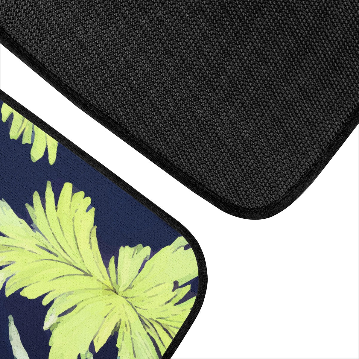 Palm Fronds - Lime Green and Black Car Floor Mats