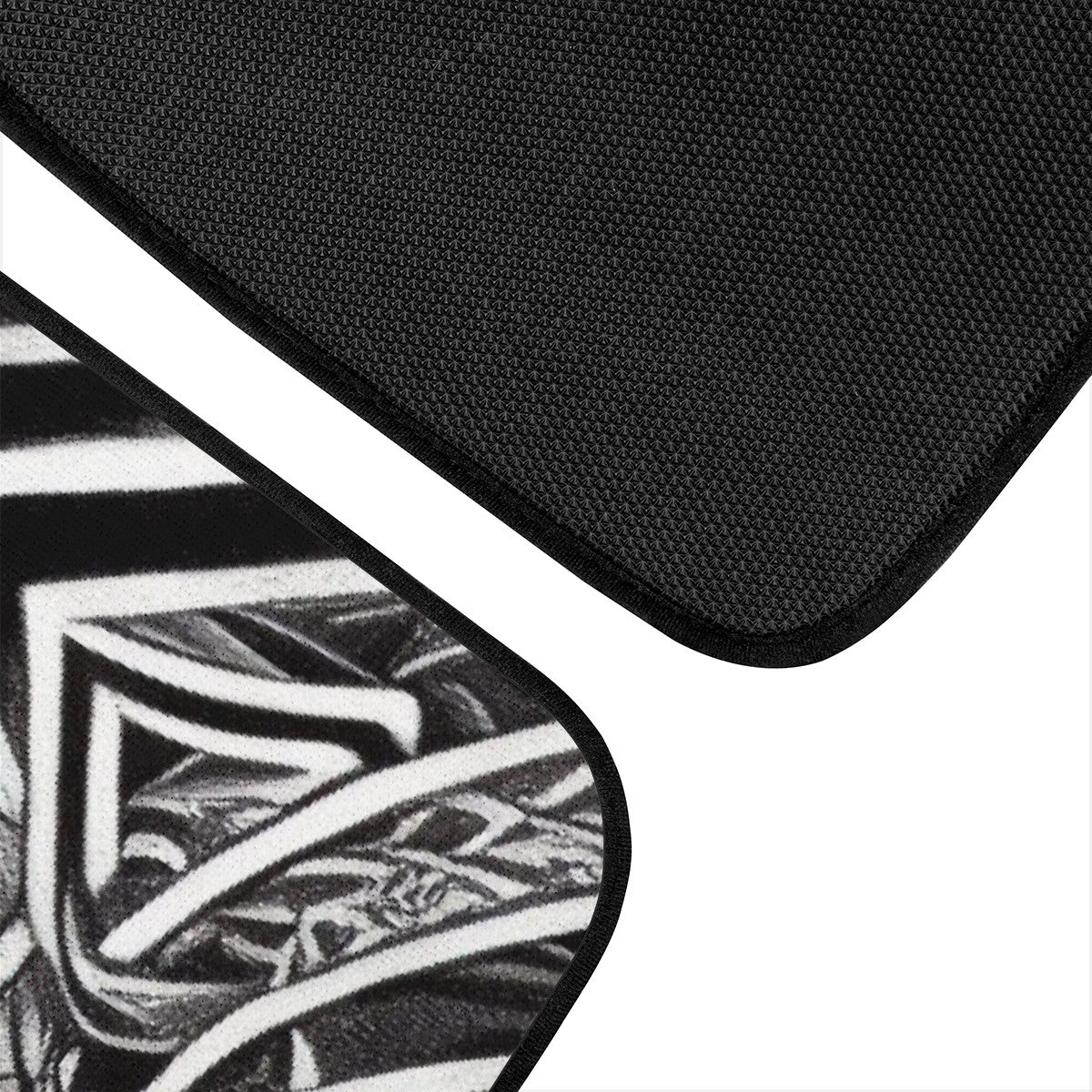 Black and White Polynesian Car Floor Mats