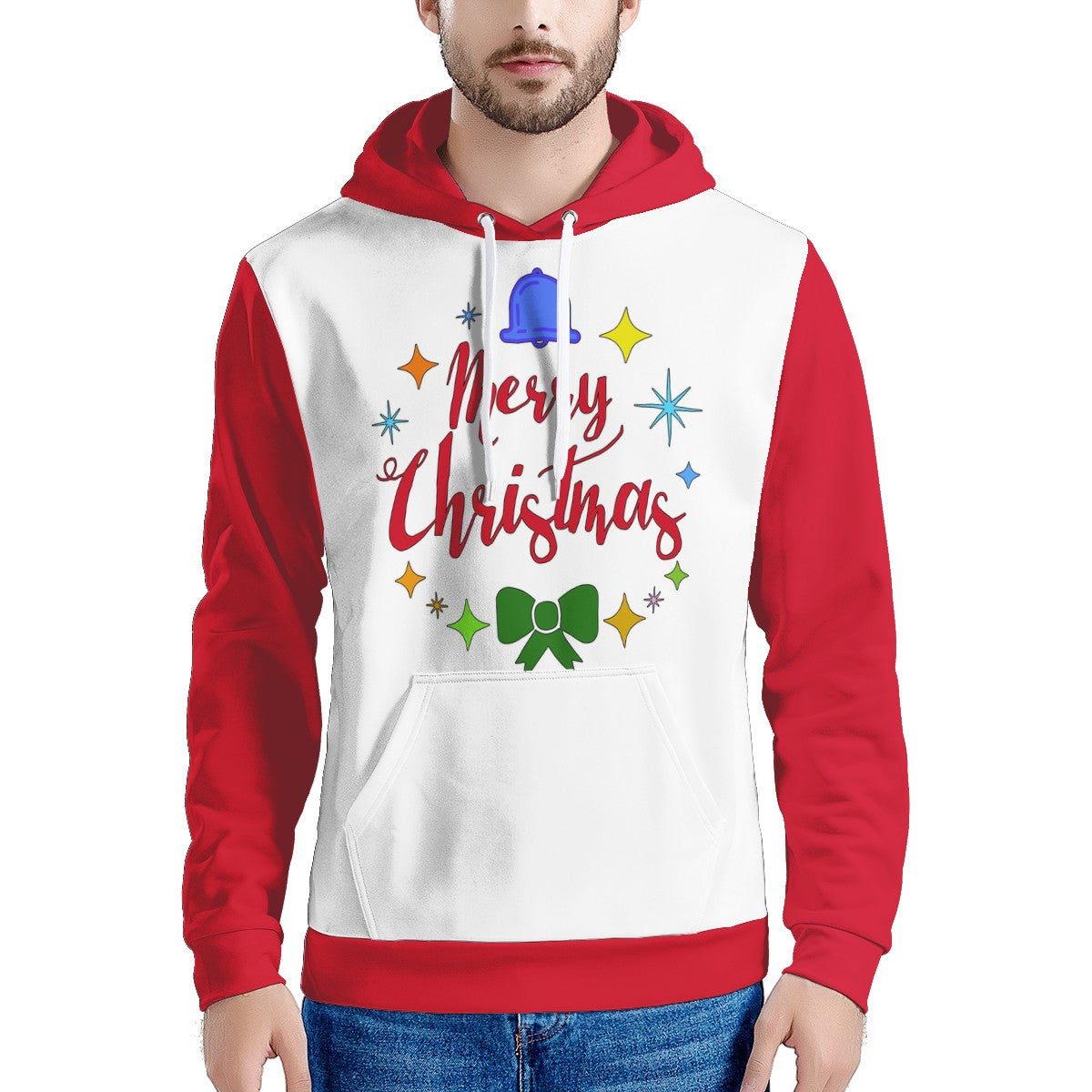 Men's All Over Print Hoodie - Merry Christmas - Luxtrini, LLC