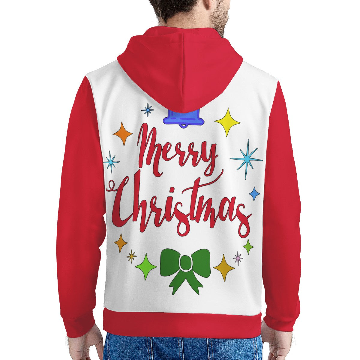 Men's All Over Print Hoodie - Merry Christmas - Luxtrini, LLC