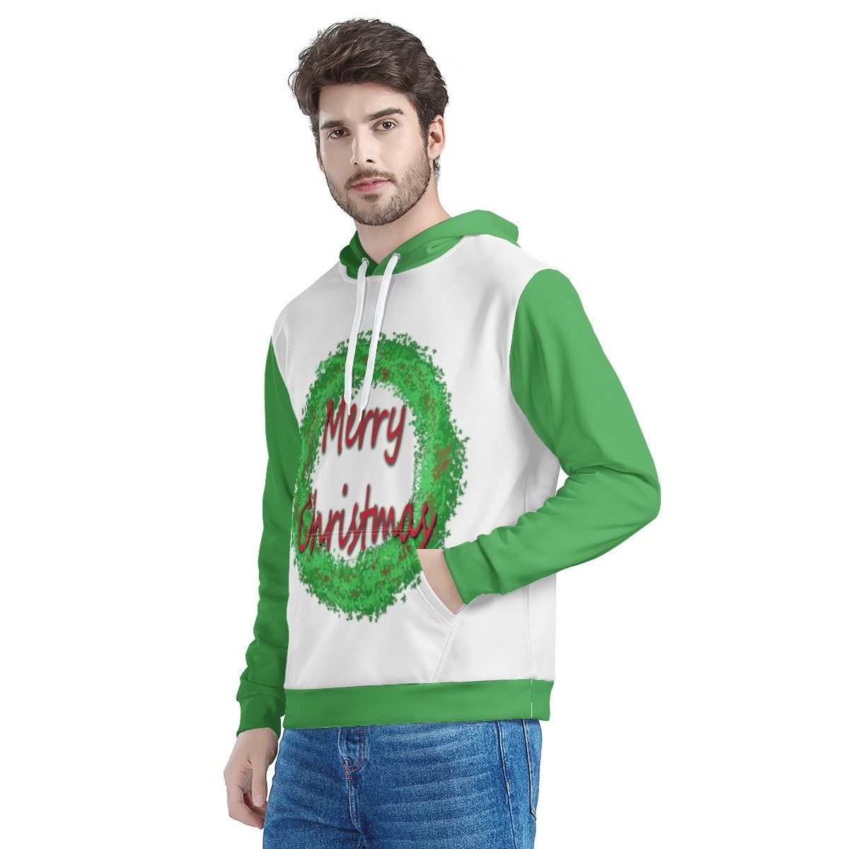 Men's All Over Print Hoodie - Merry Christmas - Luxtrini, LLC