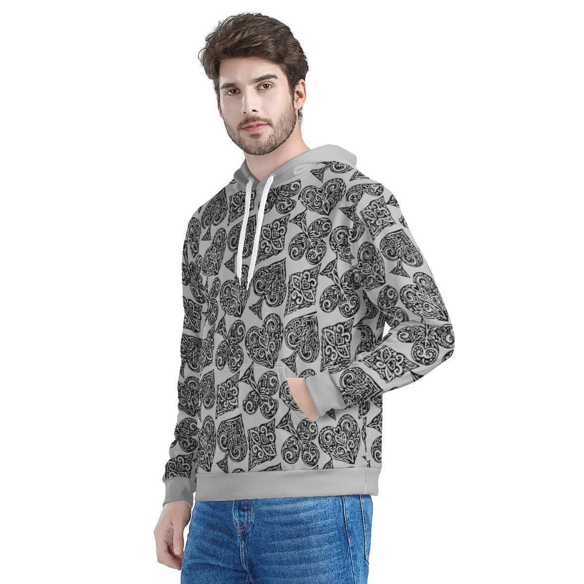 Poker Men's All Over Print Hoodie - Luxtrini, LLC