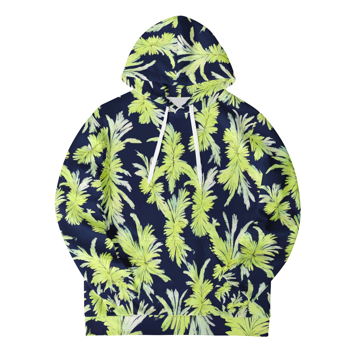 Puakenikeni - Lime Green and Black Men's All Over Print Hoodie - Luxtrini, LLC