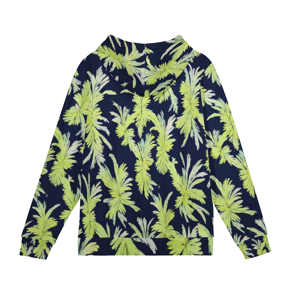 Puakenikeni - Lime Green and Black Men's All Over Print Hoodie - Luxtrini, LLC