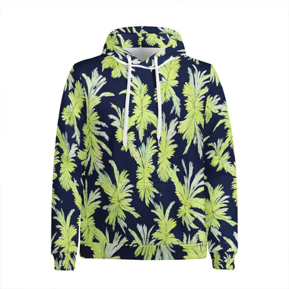 Puakenikeni - Lime Green and Black Men's All Over Print Hoodie - Luxtrini, LLC