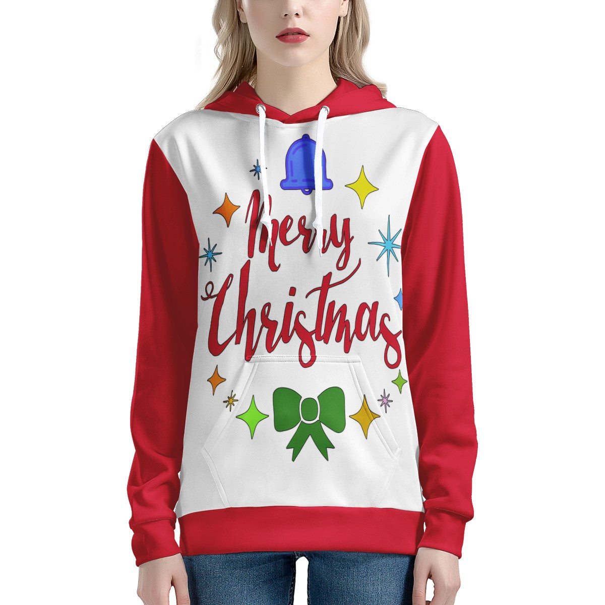 Women's All Over Print Hoodie - Merry Christmas - Luxtrini, LLC