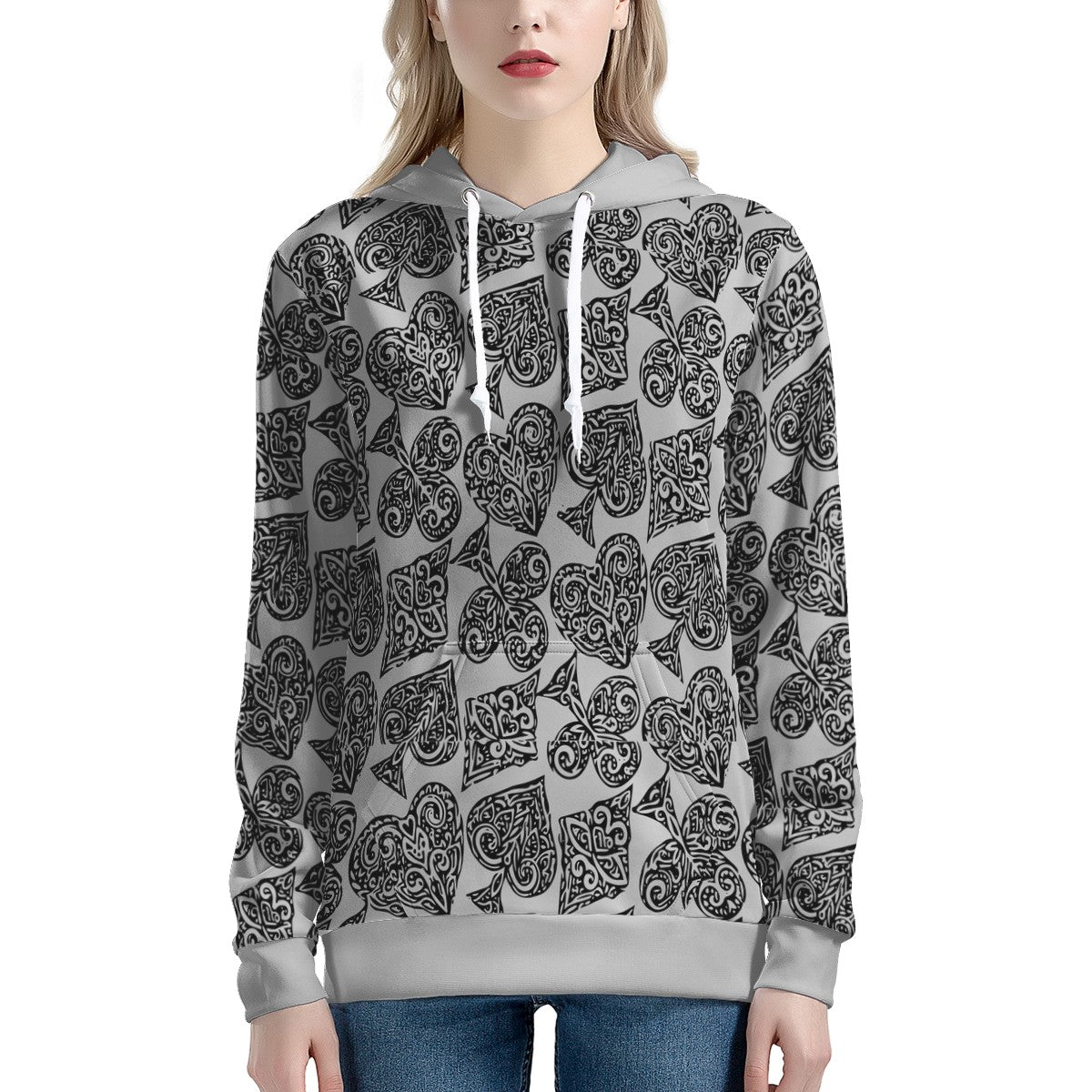 Poker Women's All Over Print Hoodie - Luxtrini, LLC