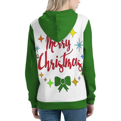 Women's All Over Print Hoodie - Merry Christmas - Luxtrini, LLC