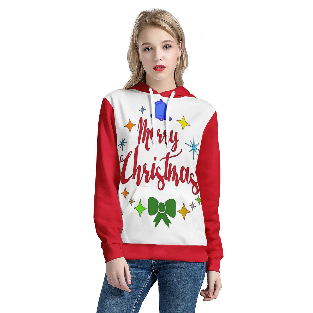 Women's All Over Print Hoodie - Merry Christmas - Luxtrini, LLC