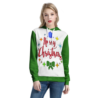 Women's All Over Print Hoodie - Merry Christmas - Luxtrini, LLC