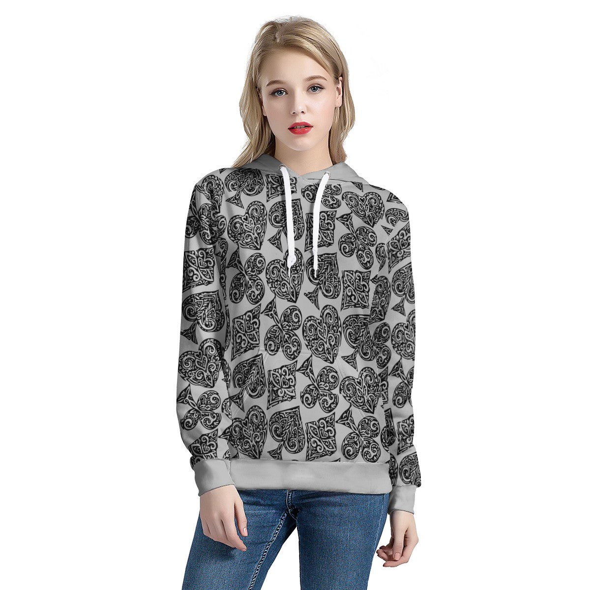 Poker Women's All Over Print Hoodie - Luxtrini, LLC