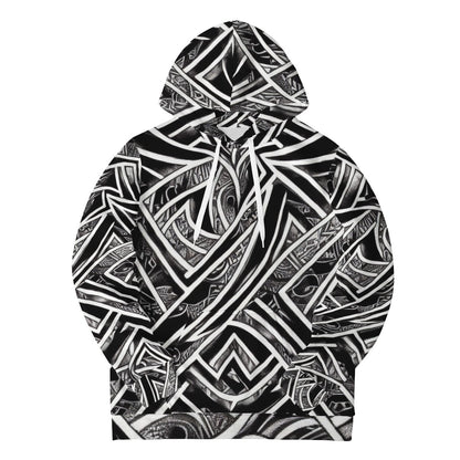 Black and White Polynesian Women's All Over Print Hoodie