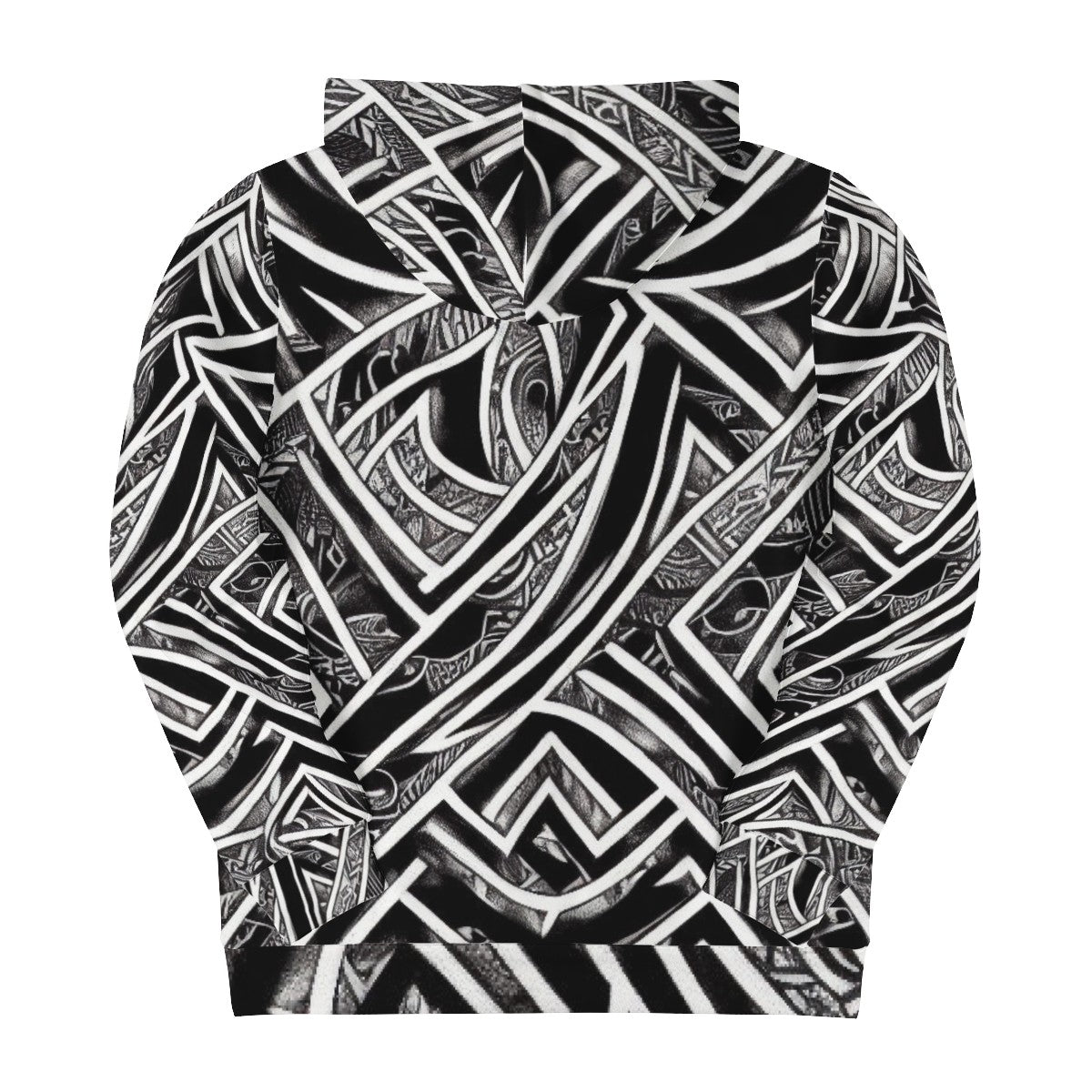 Black and White Polynesian Women's All Over Print Hoodie