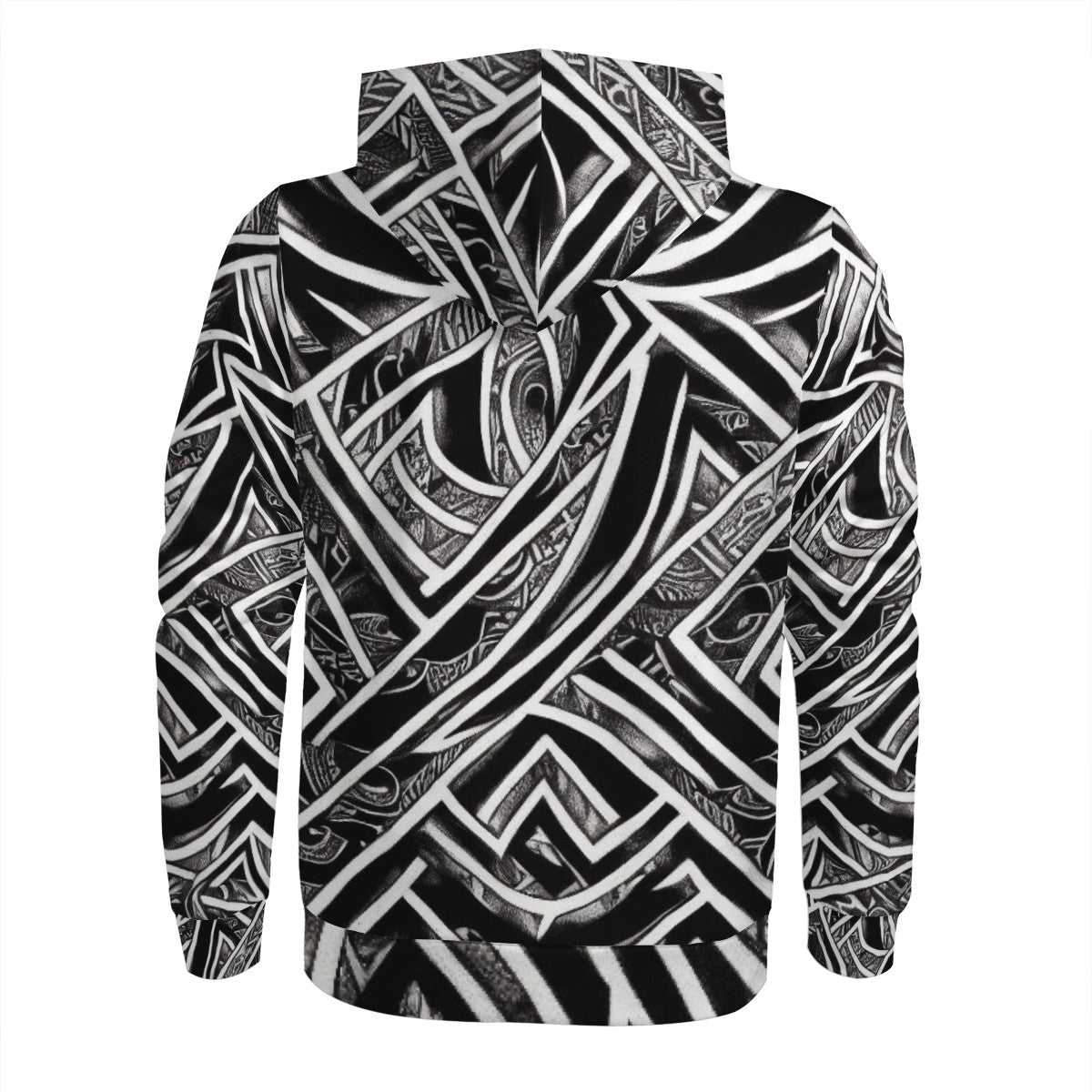 Black and White Polynesian Women's All Over Print Hoodie