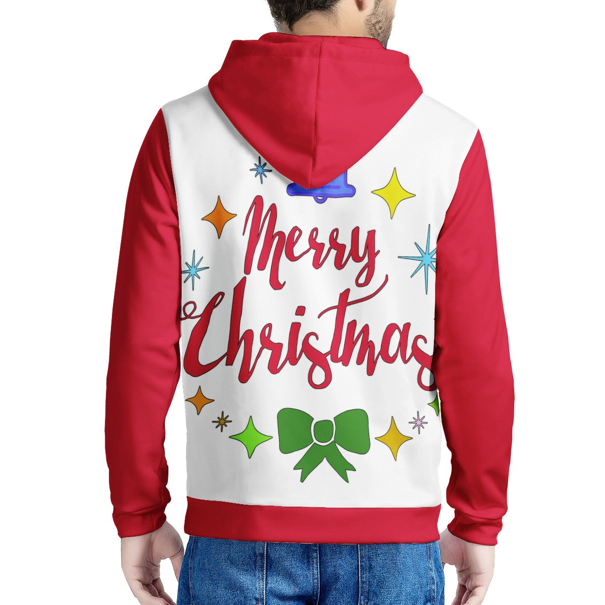 Men's All Over Print Zip Hoodie - Merry Christmas - Luxtrini, LLC