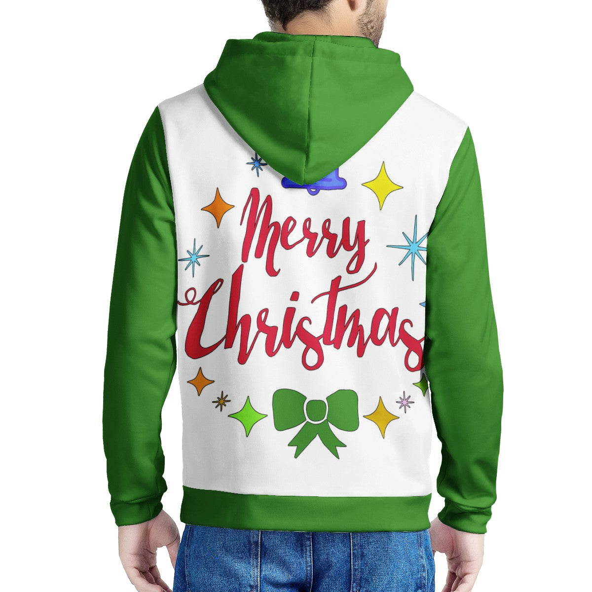 Men's All Over Print Zip Hoodie - Merry Christmas - Luxtrini, LLC