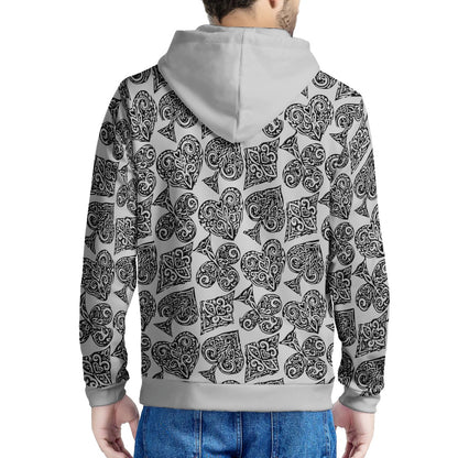 Poker Men's All Over Print Zip Hoodie - Luxtrini, LLC