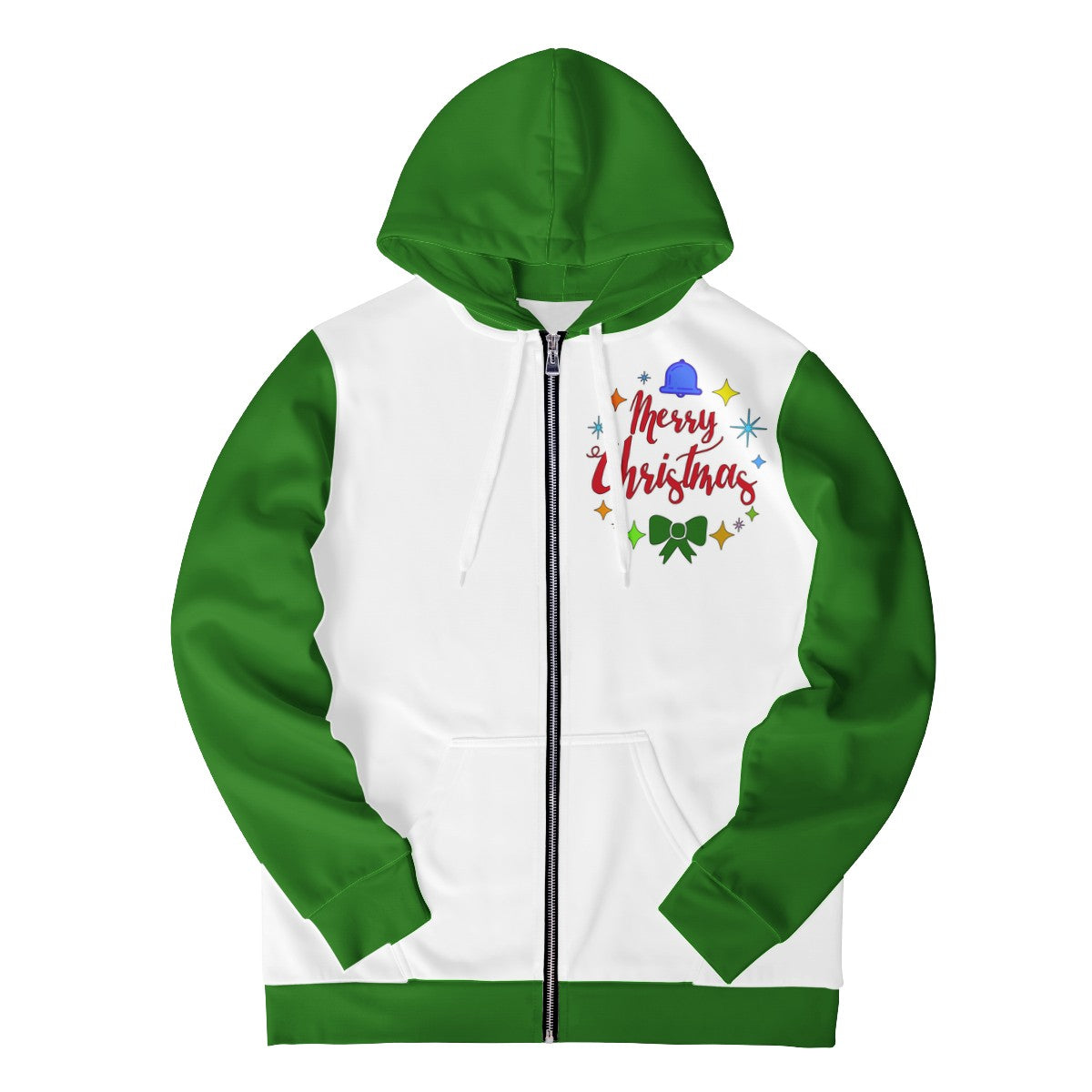 Men's All Over Print Zip Hoodie - Merry Christmas - Luxtrini, LLC