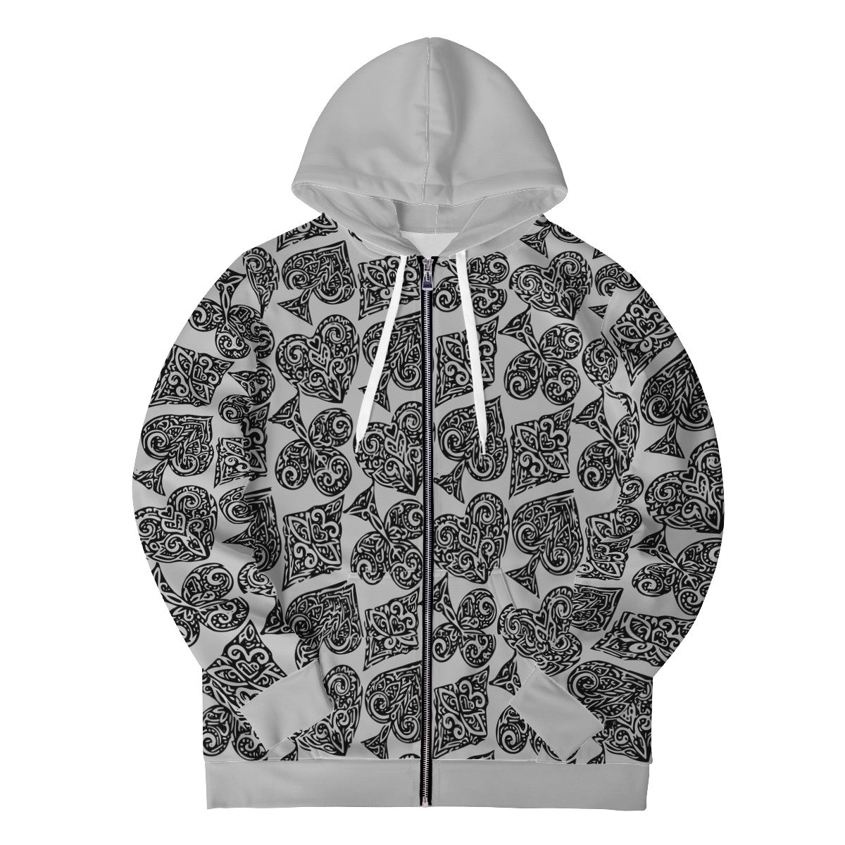 Poker Men's All Over Print Zip Hoodie - Luxtrini, LLC