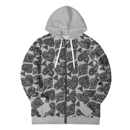 Poker Men's All Over Print Zip Hoodie - Luxtrini, LLC