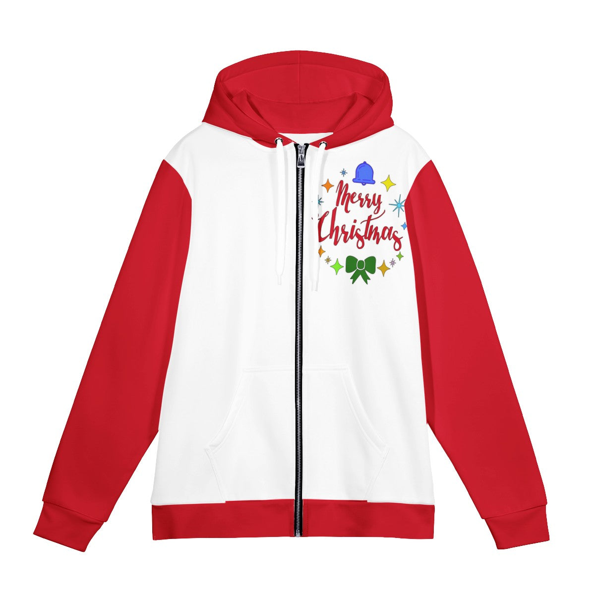 Men's All Over Print Zip Hoodie - Merry Christmas - Luxtrini, LLC