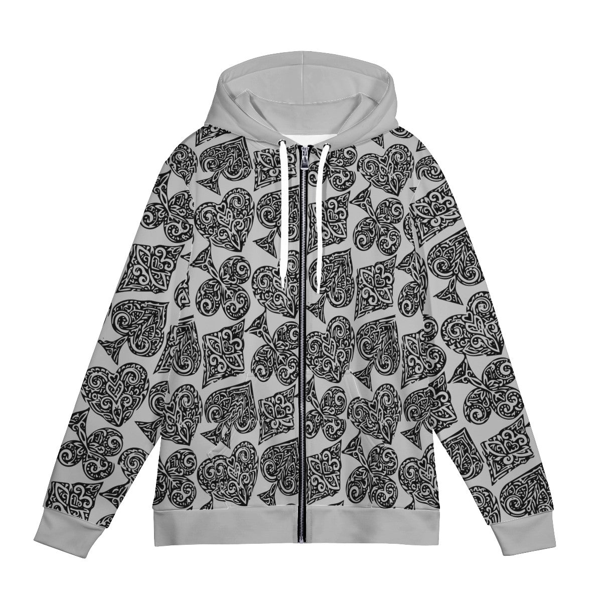 Poker Men's All Over Print Zip Hoodie - Luxtrini, LLC