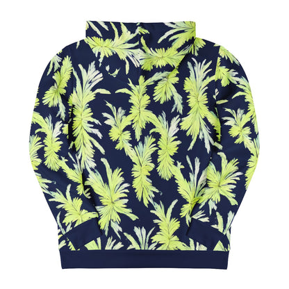 Puakenikeni - Lime Green and Black Men's All Over Print Zip Hoodie - Luxtrini, LLC