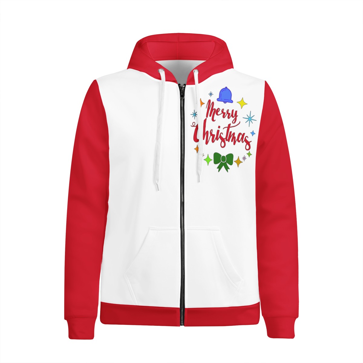 Men's All Over Print Zip Hoodie - Merry Christmas - Luxtrini, LLC