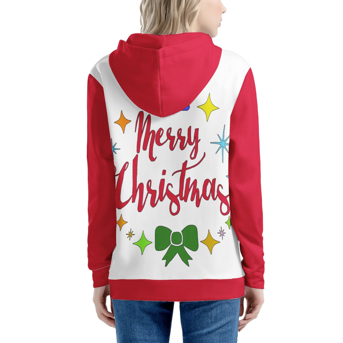 Women's All Over Print Zip Hoodie - Merry Christmas - Luxtrini, LLC