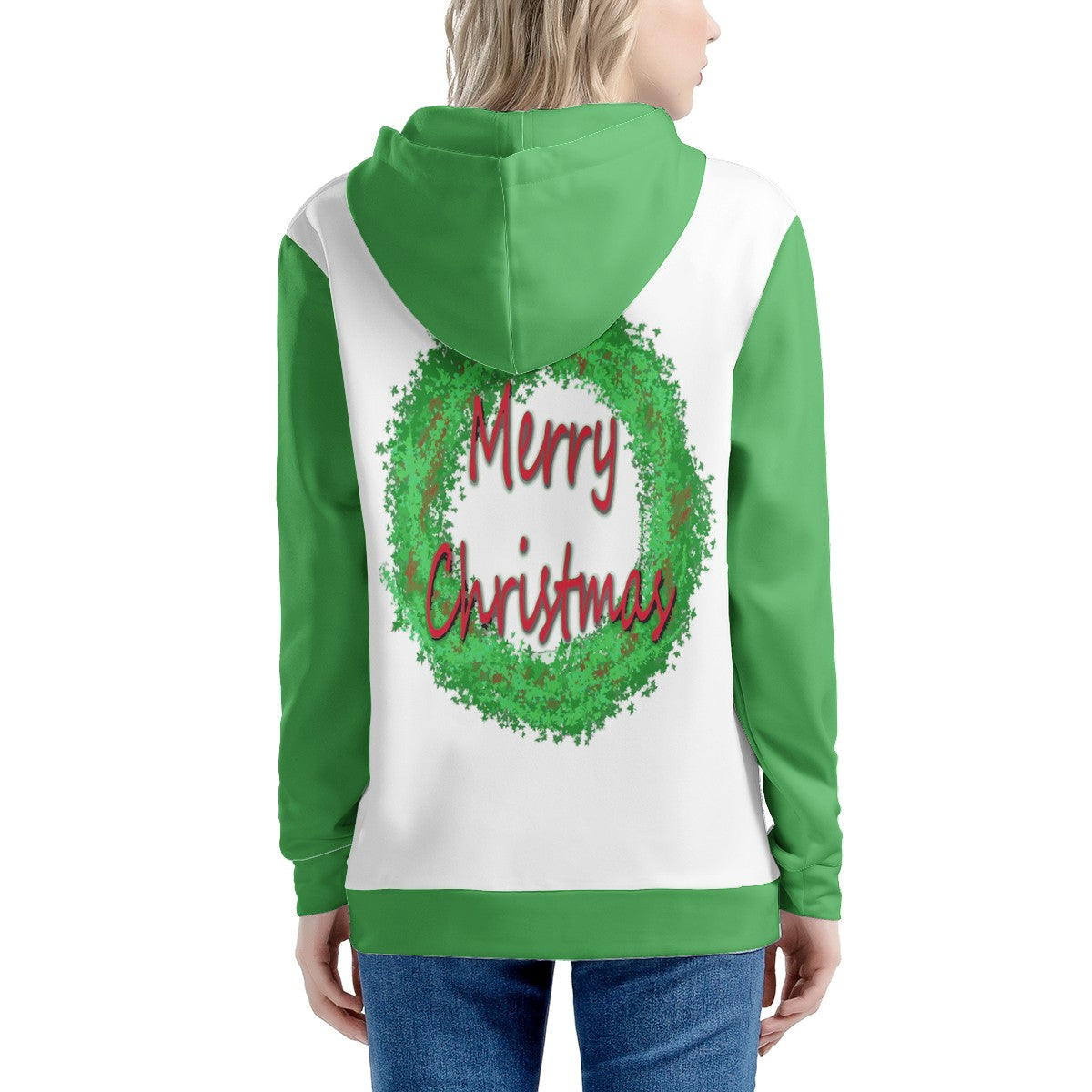 Women's All Over Print Zip Hoodie - Merry Christmas - Luxtrini, LLC