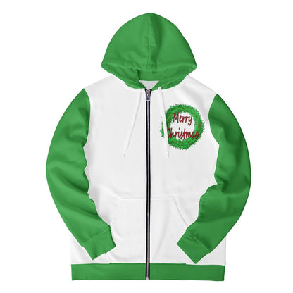 Women's All Over Print Zip Hoodie - Merry Christmas - Luxtrini, LLC