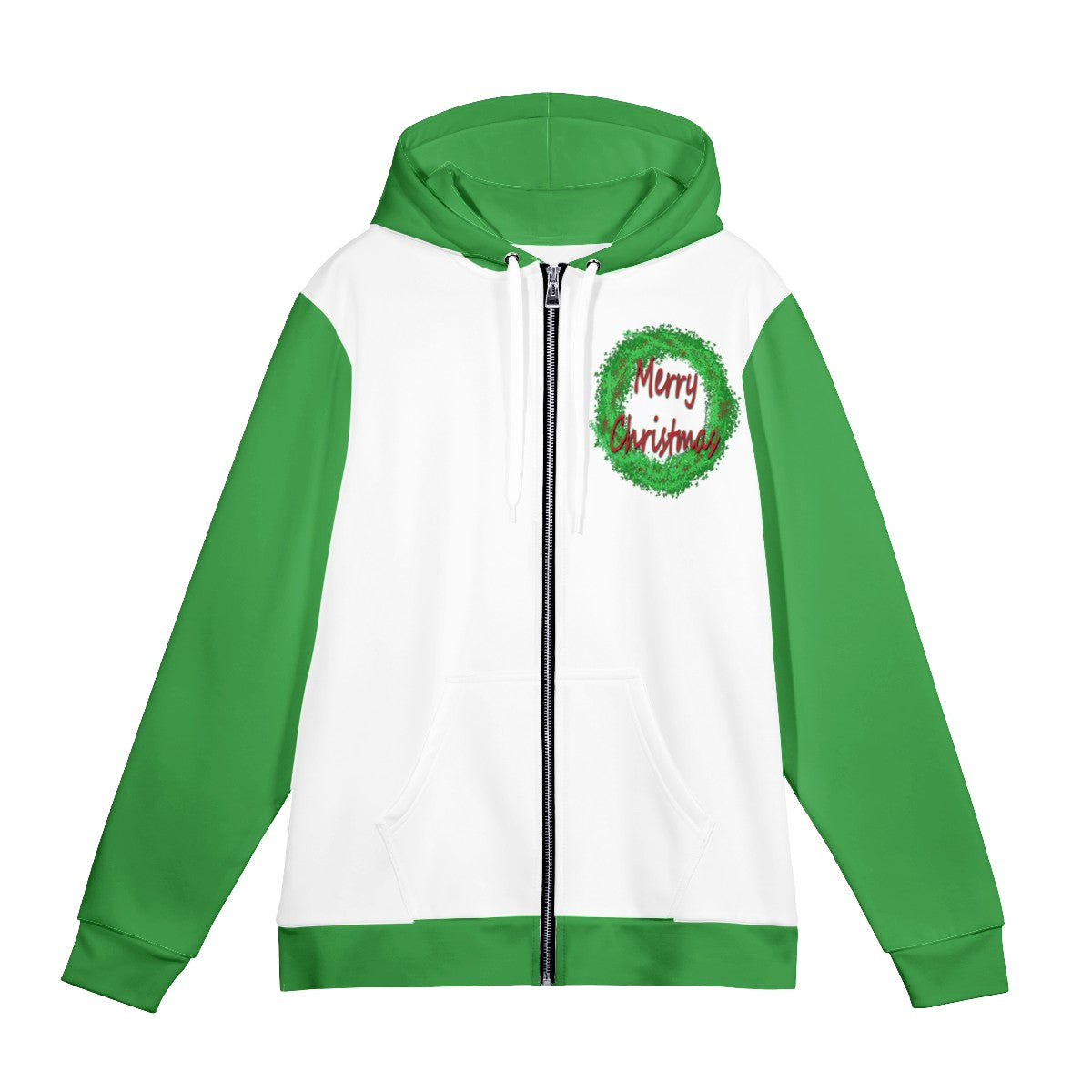 Women's All Over Print Zip Hoodie - Merry Christmas - Luxtrini, LLC