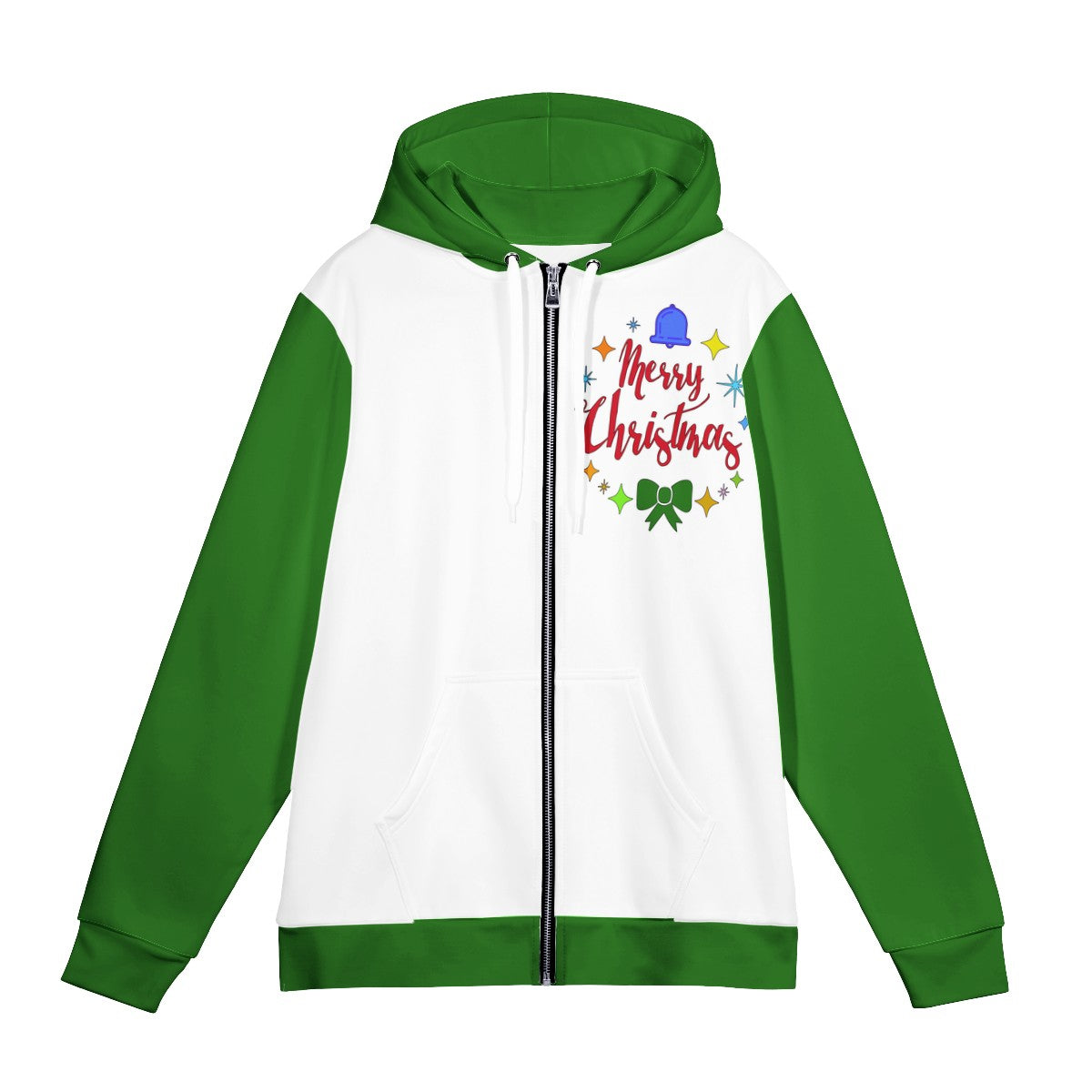 Women's All Over Print Zip Hoodie - Merry Christmas - Luxtrini, LLC