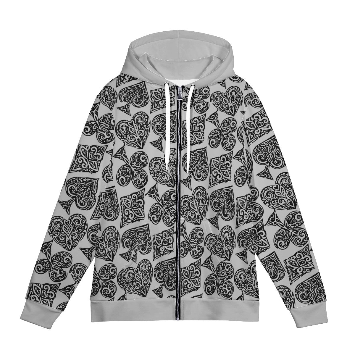 Poker Women's All Over Print Zip Hoodie - Luxtrini, LLC