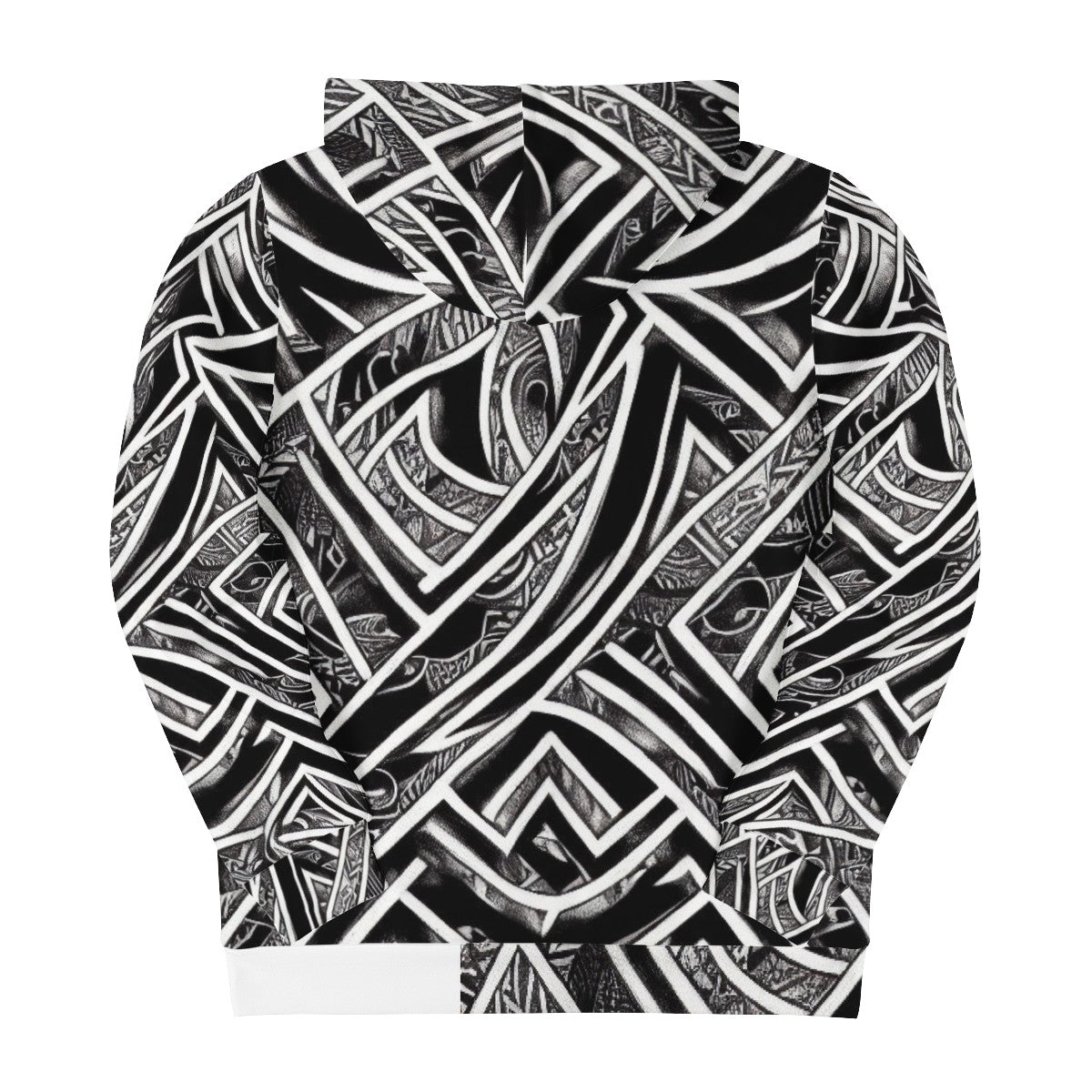 Black and White Polynesian Women's All Over Print Zip Hoodie